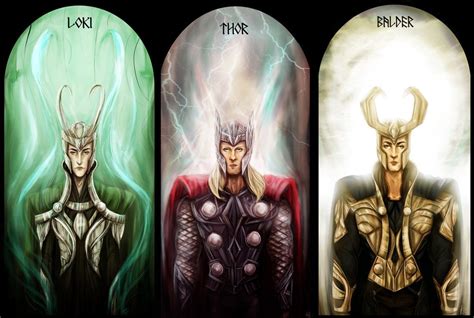 Loki, Thor and Balder by kaetiegaard on DeviantArt | Loki thor, Loki, Thor comic art