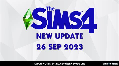 Sims Society — NEW UPDATE for The Sims 4! Patch Notes