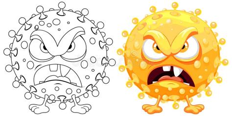 Yellow Germ Virus Monster Cartoon Character Stock Vector - Illustration of character, disease ...