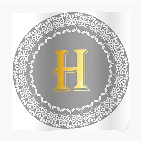 "Monogram Gold Letter H" Poster for Sale by CitrusMoon | Redbubble