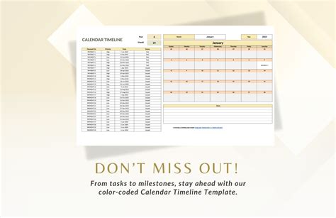 Calendar Timeline Template in Excel, Google Sheets - Download | Template.net