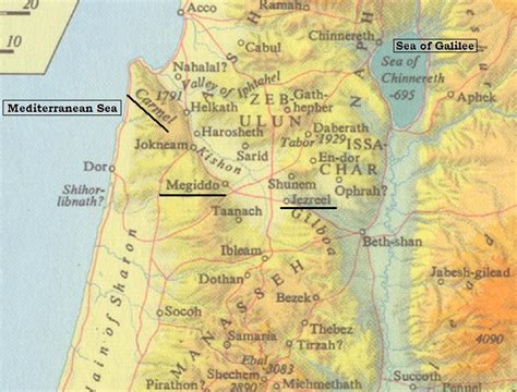 Maps of Mt. Carmel and Megiddo