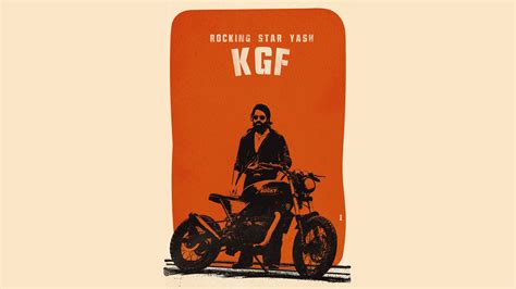 Ladda ner Kgf 4k Minimalist Orange Vector. Wallpaper | Wallpapers.com