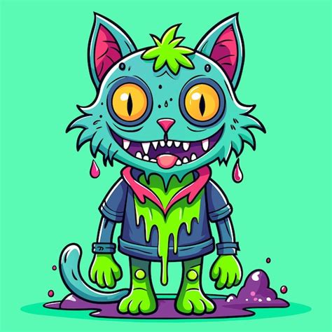 Premium Vector | Zombie Cat Slime Vector for Logos