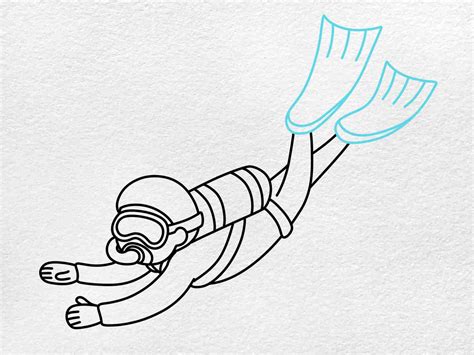 How to Draw a Scuba Diver - HelloArtsy