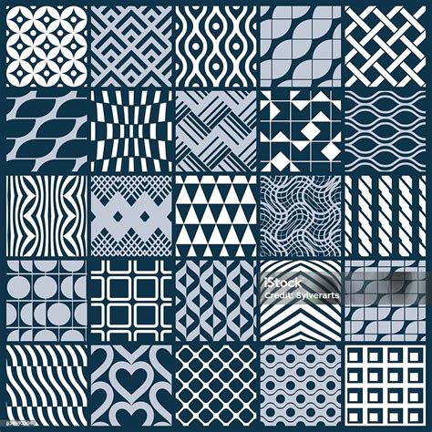 Set Of Vector Endless Geometric Patterns Composed With Different Shapes Stock Vector Art & More ...