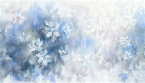 Premium Photo | A blue and white floral background with a white flower