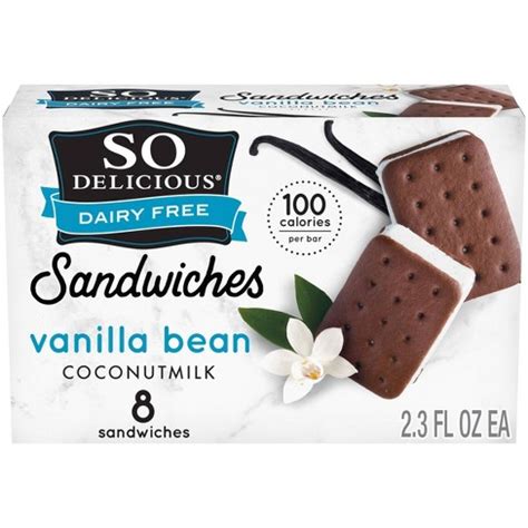 So Delicious Dairy Free Vanilla Bean Coconut Milk Frozen Dessert Sandwiches - 8ct : Target