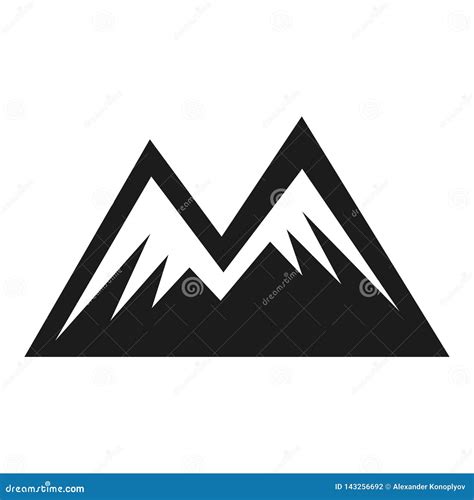 Mountain Shape Icon, Two Peak Adventure Symbol Stock Vector - Illustration of flat, climbing ...