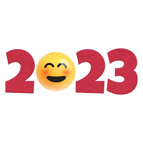 2023 Happy new year with emoji icon 16589240 PNG