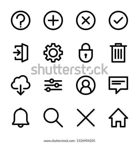 Set Basic Interface Icons Apps Web Stock Vector (Royalty Free) 1326904205 | Shutterstock