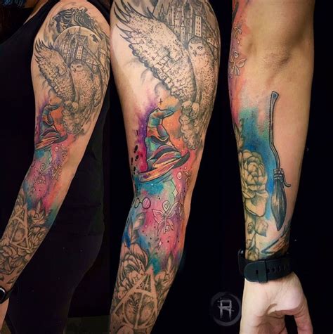 Harry Potter Sleeve Tattoo in progress! | Sleeve tattoos, Tattoos, Word tattoos