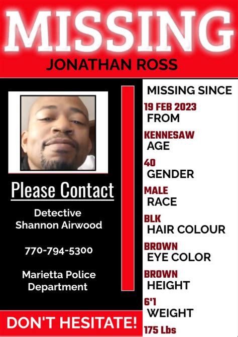 MISSING PERSON POSTER Template | PosterMyWall - Worksheets Library