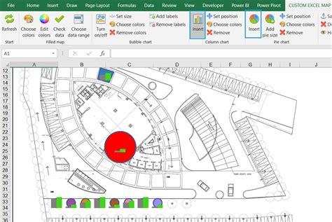 Create your custom filled map (choropleth map) for regions, warehouse, factory, process etc ...