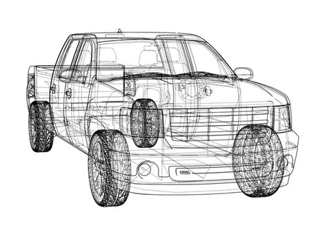 Car Suv Drawing Outline Vector Rendering Vector Background Outline Vector, Vector, Background ...