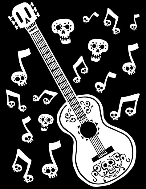 Coco Guitar Template Printable - Printable Word Searches