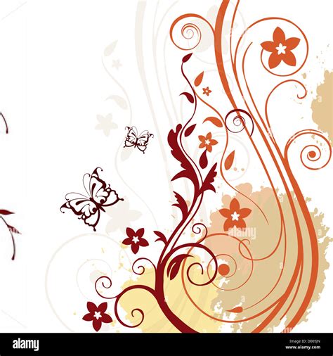 illustration of floral vector background on isolated background Stock Photo - Alamy