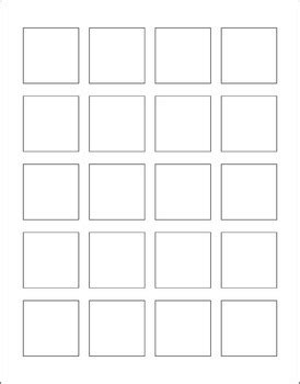 Free Squares Template - 20 Squares - Instant Download Printable Worksheet