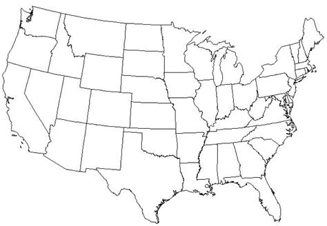 Blank Us State Map Free Printable