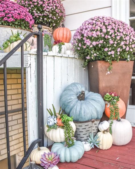 Mums and Pumpkins Fall Front Porch Decor - Start at Home Decor