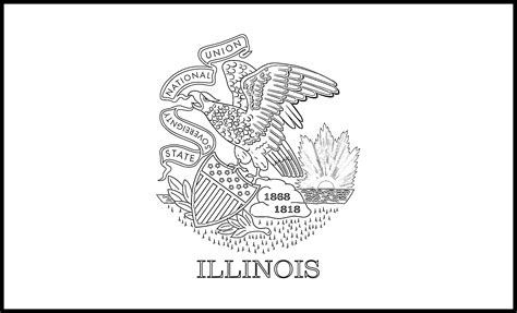 Illinois Flag Coloring Page – State Flag Drawing – Flags Web