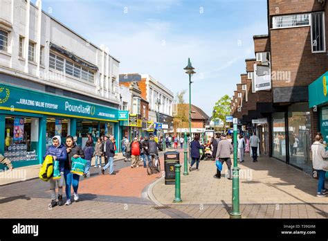 Busy town centre in Crewe Cheshire UK Stock Photo - Alamy