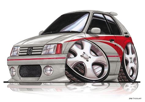 Peugeot 205 Gti Tuning Silver - Kartoons