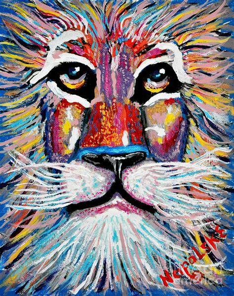 Rodney Abstract Lion Painting by Barney Napolske