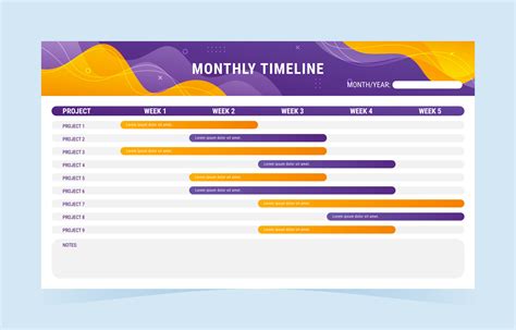 Monthly Timeline Calendar Template 16330410 Vector Art at Vecteezy