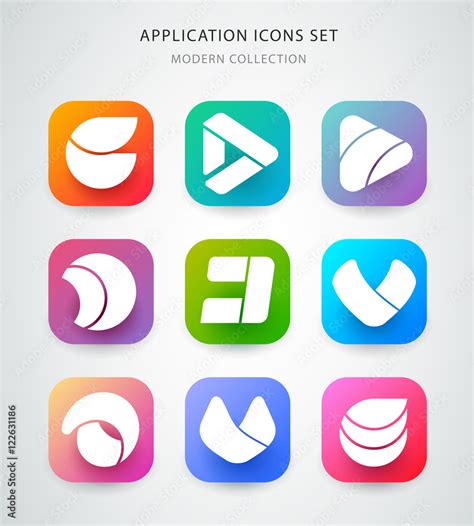 Big vector icons set for application logo icon design. App icon design. Material design. Stock ...