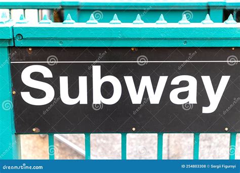 New York city subway sign stock photo. Image of railway - 254803308