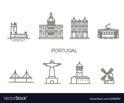 Portugal lisboa architecture Royalty Free Vector Image