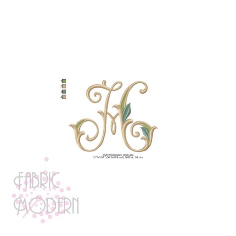 Letter H MONOGRAM Embroidery Design #1128 By FabricModern | TheHungryJPEG