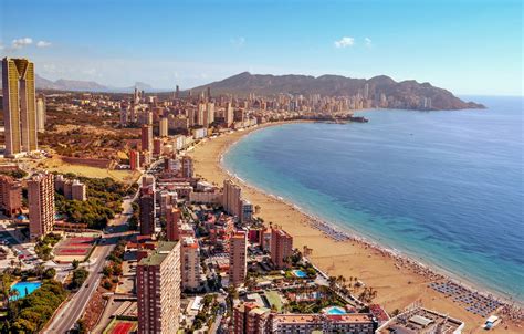 Wallpaper sea, beach, home, panorama, Spain, Benidorm images for desktop, section город - download