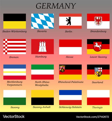 All flags german states Royalty Free Vector Image