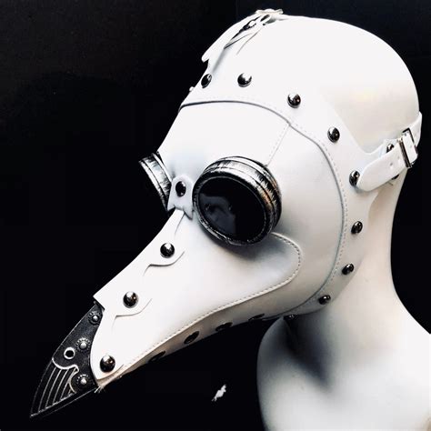 White Plague Doctor Bird Mask Steampunk