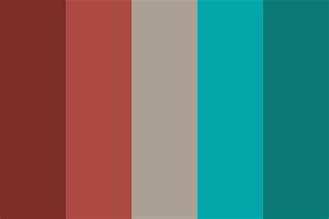 Contrast red and teal Color Palette