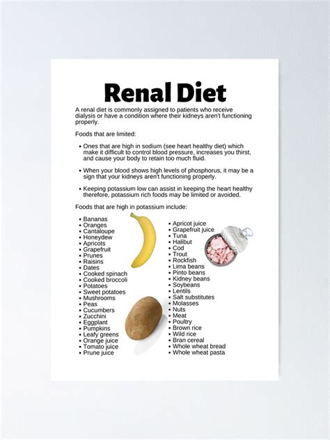 "Renal Diet Infographic" Poster for Sale by Caregiverology | Redbubble