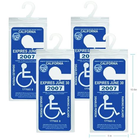 Fysho 4pcs Disabled Placard Protector With Mirror Hook Handicapped Parking Permit Placard Holder ...