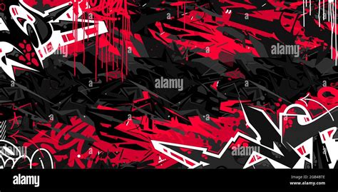 Dark Black Abstract Flat Urban Street Art Graffiti Style Vector Illustration Template Background ...