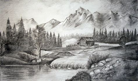 Landscape Pencil Art Drawing