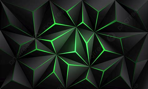 Abstract Black Polygon Green Light Futuristic Technology Design Background Vector Illustration ...