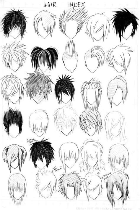 hair index. different ways to draw manga/anime hair. Guy Drawing, Manga Drawing, Drawing ...