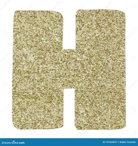 H - Letter of the Alphabet, Gold Glitter on White Background Stock Image - Image of isolated ...