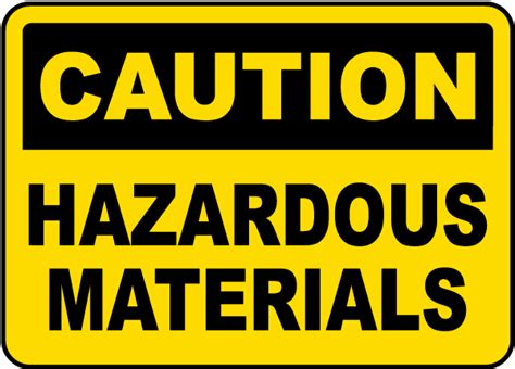 Caution Hazardous Materials Sign - Save 10% Instantly