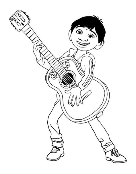 Coco Guitar Coloring Page