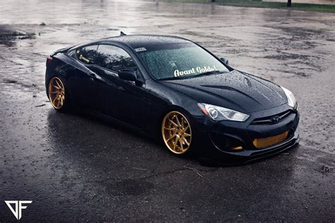 Stanced Genesis Coupe on Gold Custom Wheels by Avant Garde — CARiD.com Gallery