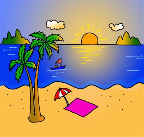 How to Draw a Beach Scene - Step by Step Easy Drawing Guides - Drawing Howtos