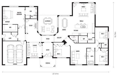 U Shaped Ranch Floor Plans - floorplans.click