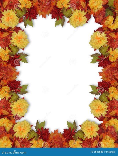 Fall Autumn Flowers Border Royalty Free Stock Photos - Image: 6646548